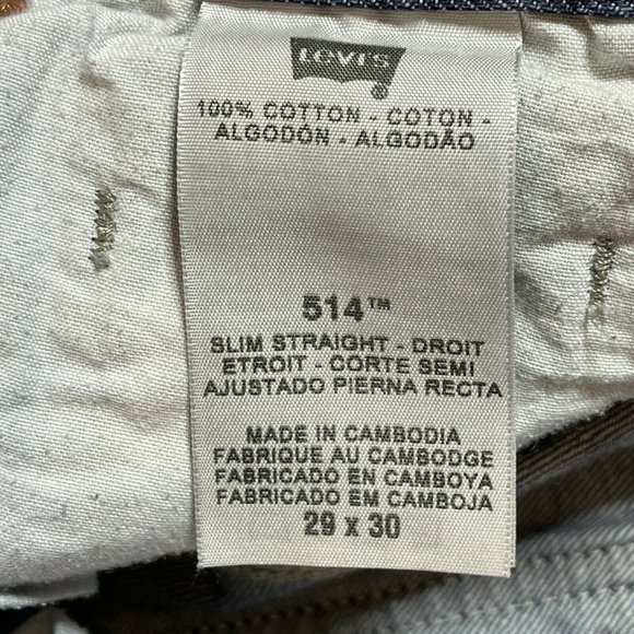 Levi's 514 Slim Straight Jeans Denim Zipper Pocket - Picture 10 of 11